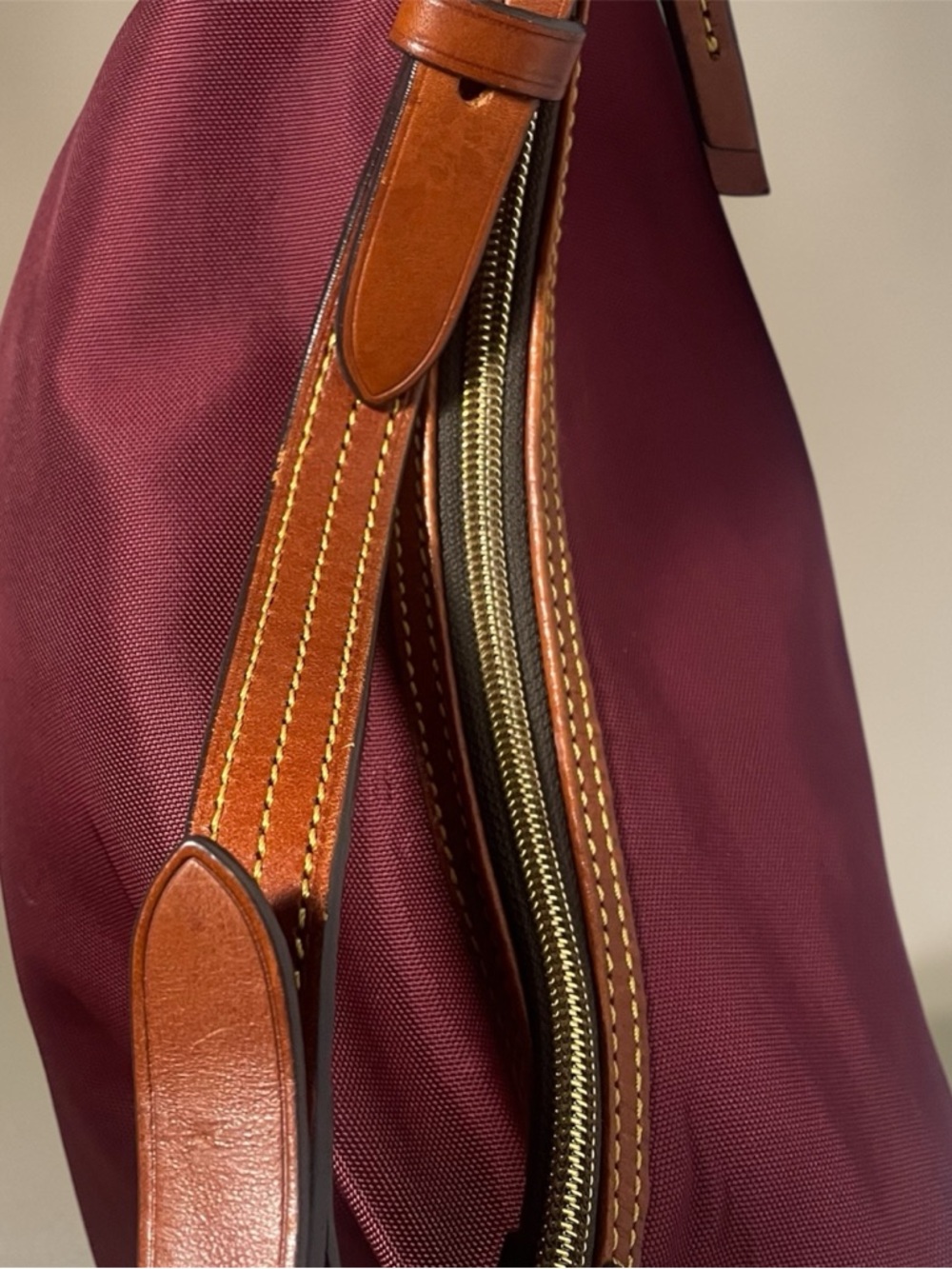 Dooney & Bourke Burgundy Large Nylon Erica Hobo Bag - Picture 4 of 6